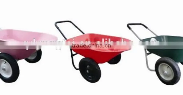 5 Cubic Feet Metal Tray Garden Wheelbarrow With Double Wheels photo-4