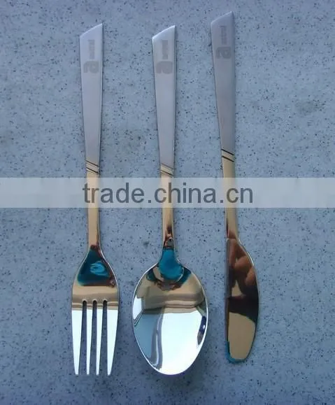 410 Stainless Steel Gold and Silver Plated Flatware for Finacial Promotion Gift photo-2