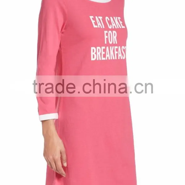 Sexy Sleep Shirt Wholesale Custom Made in China Graphic Cotton Ladies Sleep Shirt photo-5