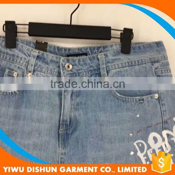 Women Good Quality Fashion Print Worn Brand Blue Jeans With Holes photo-4