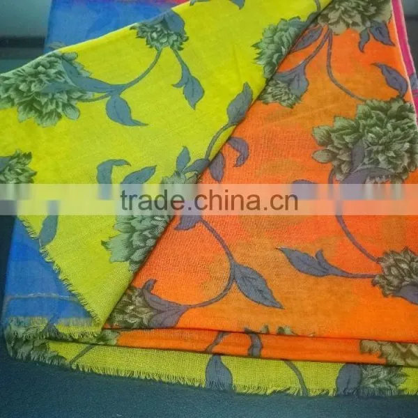 Rainbow Colors Printed Wholesale Silk and Wool Shawl,Factory Direct Shawla and Stoles photo-2