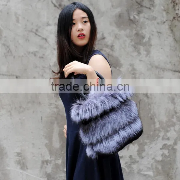 CX-H-33A Ladies Genuine Fox Fur Handbag Hand Bag photo-2