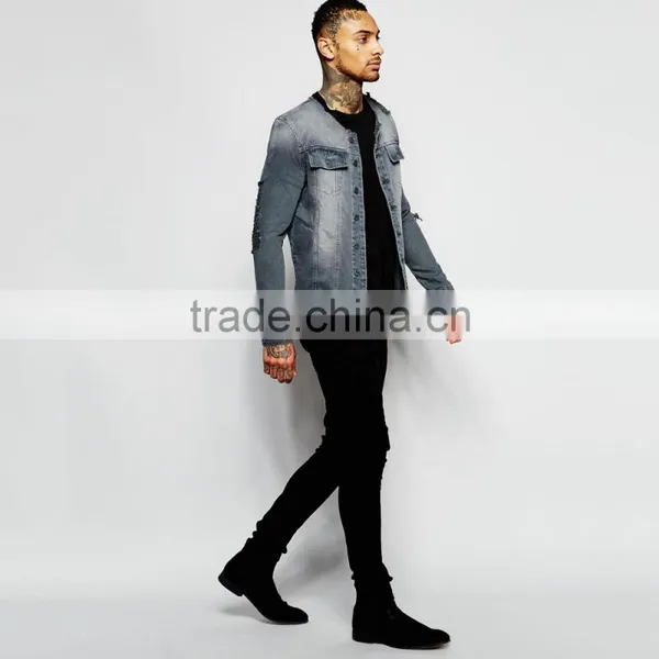 Cool Ripped Cheap Windbreaker Jacket With Button for Men 2016 photo-4