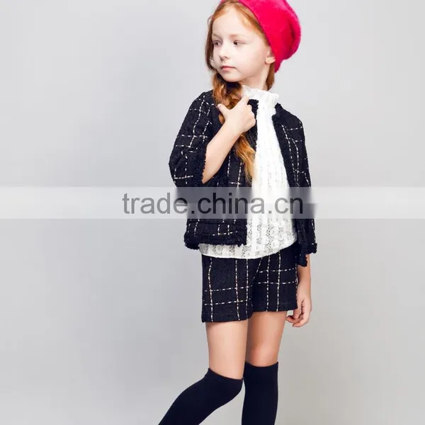 STOCK Available! COOL KID ZONE 2016 Girls Coat for Autumn Harf Sleeves Top Coat With Short Pant Children Complete Sets photo-6