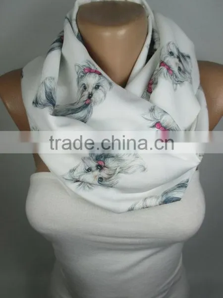 Dog Print Scarf Yorkshire Terrier Infinity Scarf Loop Scarf Winter Scarf Scarf Women Fashion Accessories Valentines Day Gift Ide photo-5