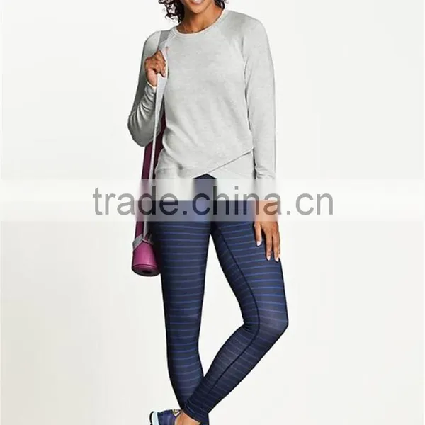 Guangdong Wholesale Plain Clothing Crossover Hem T-shirt Womens Sweatshirts photo-2