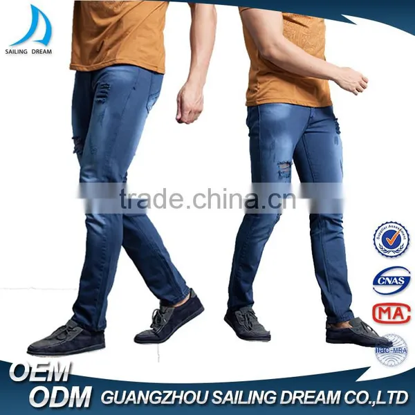 2016 New Arrival Comfortable Destroy Wash Abrasion Wash Cheap Denim Mens Cotton Pants photo-2