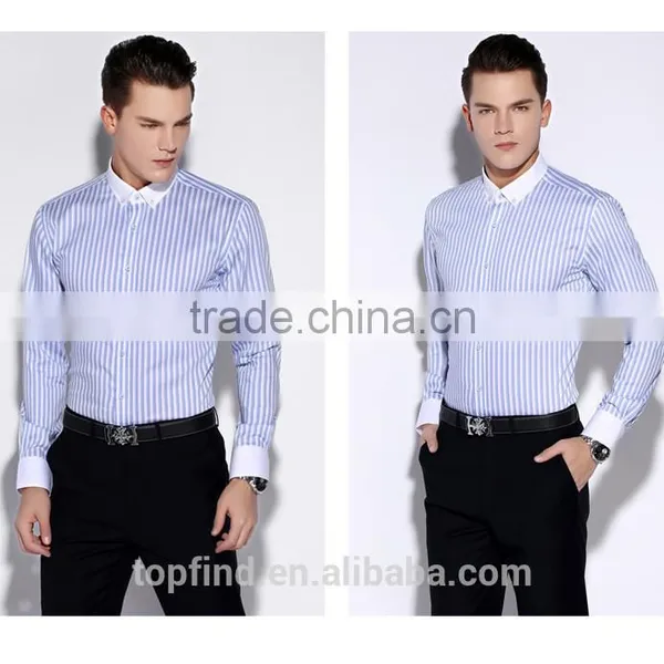 Classic Fashion 100% Cotton White Collar & Cuff Long Sleeve Shirt Dress Men photo-5