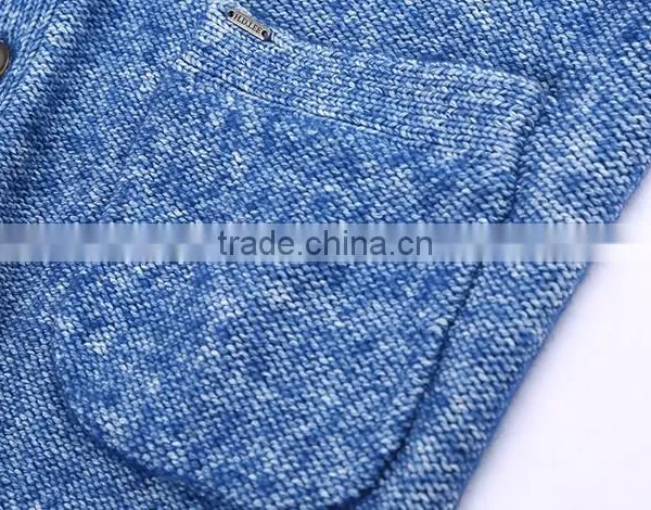 Hot 2017 Fashionable Best Price Long Sleeve Blue Sweater Men for Wholesale photo-6