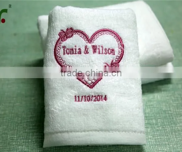 100% Cotton Wedding Embroidery Logo Gift Towel photo-4