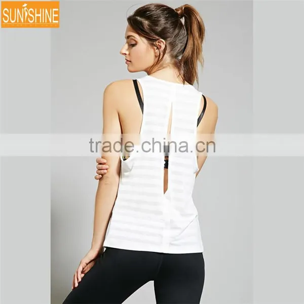 OEM Women Sports Singlets Running Yoga Gym Slim Tank Top photo-2