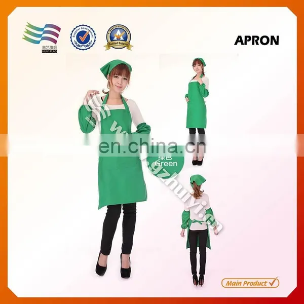 High Quality Polyester Fabric Blue Silk Screen Printing Promotional Kitchen Apron photo-3