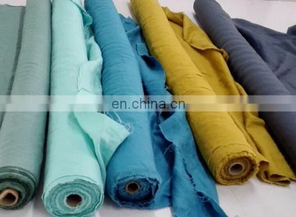 100% Pure Linen Stone Washed Fabrics in Many Colors for Clothes photo-4