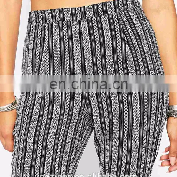 New Style Ladies Casual Vertical Stripe Flare Pants photo-4