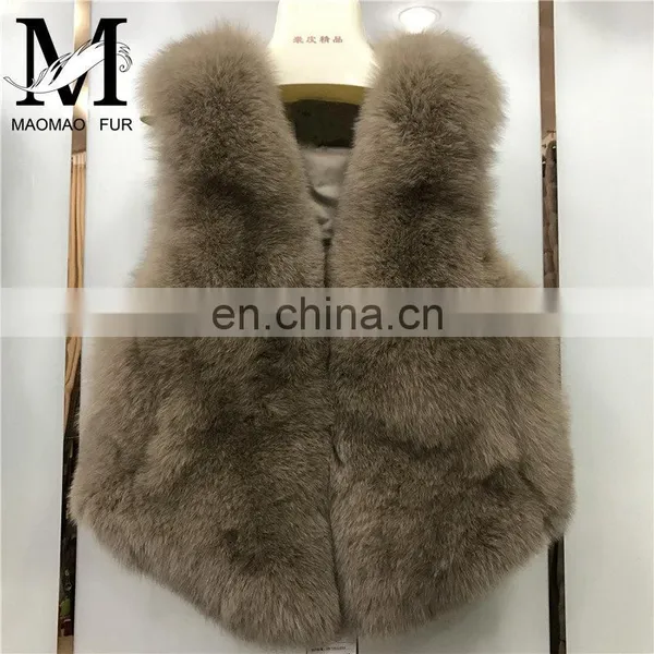 2017 New Jiaxing Winter Warm Fsahion Long Women Fox Fur Vest Real Fox Fur Coat photo-2