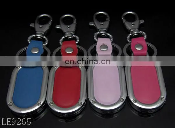 Custom Embossed Car Logo Leather Key Holder Metal Laser Engraving Keychain photo-4
