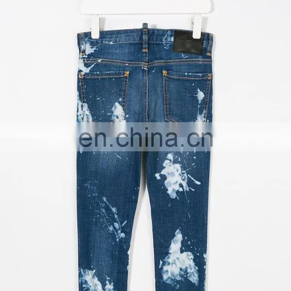 DiZNEW OEM High Quality Blue Painting Denim Clothing Kids Boys Biker Jeans Pants photo-2