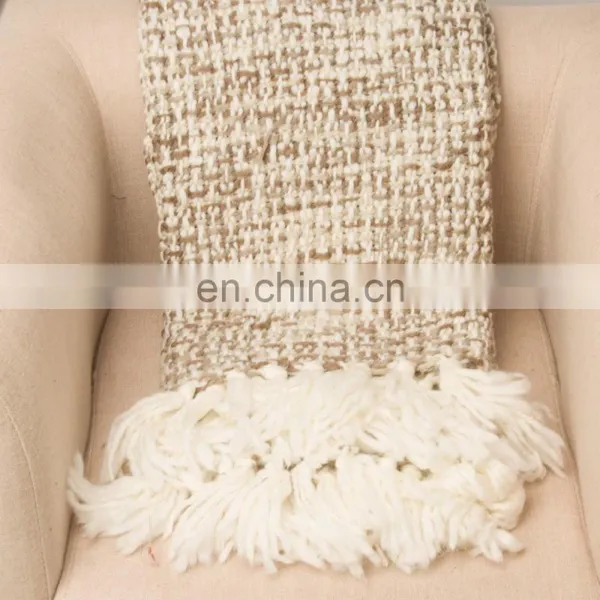 High Quality Stock Products Decorative 50*60'' Woven Throw Blanket With Tassels photo-5