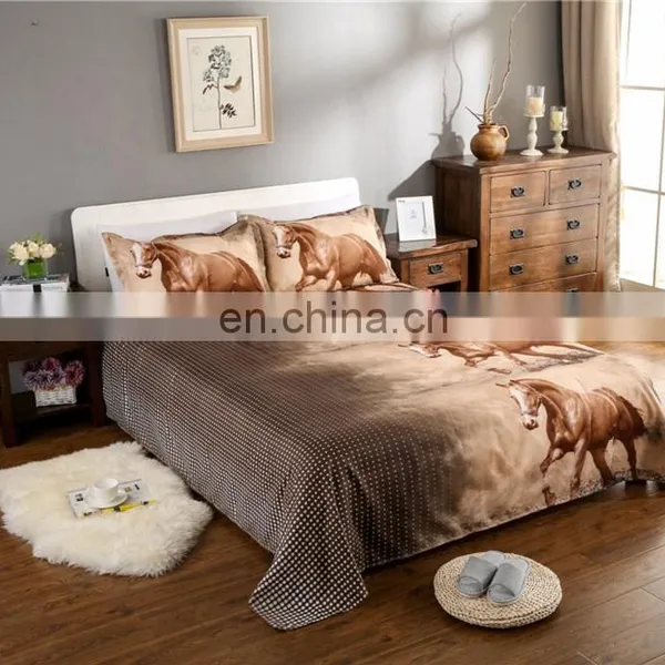 3D Bedding Set Reactive Printing Bed Cover 100% Polyester Horse Duvet Cover Set photo-4