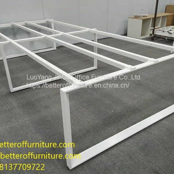 Module Design 4 Person Division Office Table Face to Face Steel Office Workstation White Color photo-3
