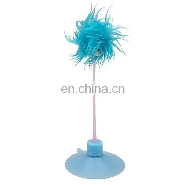 Cat Tease Toy With Pompom and Suction Cup Cat Play Toy Built-in Bell Funny Attractive Cat Toy photo-4