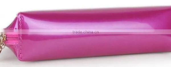 High Quality Makeup Bag With Custom Logo,professional Artist Leather Cosmetic Bag,OEM Leather Plain Purple Toiletry Makeup Bag photo-5