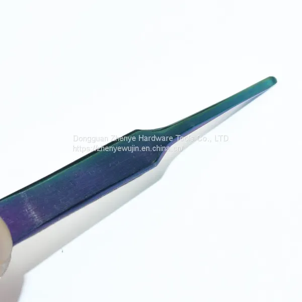 Colorful Flat Mouth Tweezers Anti-static Stainless Steel High-precision Clip Stamp Plucking Hair Phone Maintenance Thickened Flat Head Tweezers 13 Tweezers photo-4