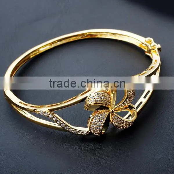 New Chinese Style Jewelry Windmill Shape Best Gift for Women 18K Gold Plated Bangle photo-3