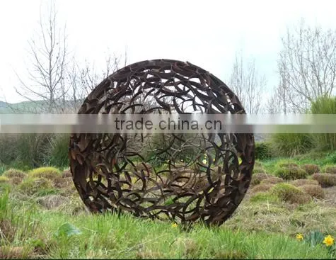 Garden Abstract Rolling Hollow Ball Sculpture photo-2
