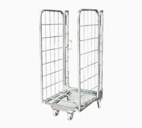 Warehouse Galvanized Wire Roller Cart Wholesale, Cage Trolley Milk Trolley photo-4