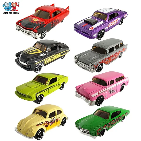 1:64 Scale Diecast Cars Metal Toy Vehicle 8 Models for Kids photo-2