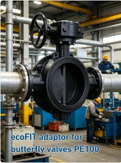 PE100 Butterfly Valve Adapter EcoFIT Pipe Fitting for Water Treatment Pipeline photo-4