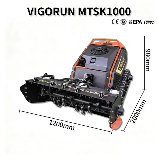 Remote Control Flail Mower Industrial Lawn Mower 1000mm Cut 35 Degree Slope Dual Cylinder Hammer Swap for Overgrown Land photo-2