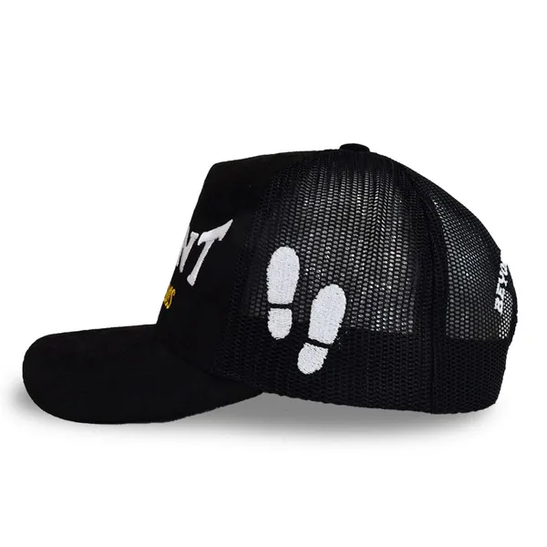 Custom High Crown Suede Mesh Trucker Hats With Embroidered Logo photo-4