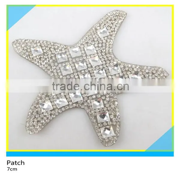 Iron on Crystal Decals Hotfix Fishbone Design Rhinestone Patch 12x23.5cm photo-3