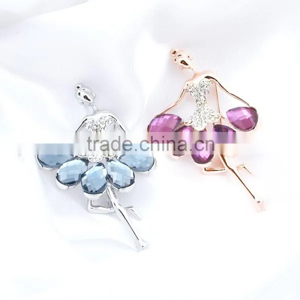 2016 New Design Elegant Dancer Design Brooch With Crystal Sweet Girl Jewelry photo-3