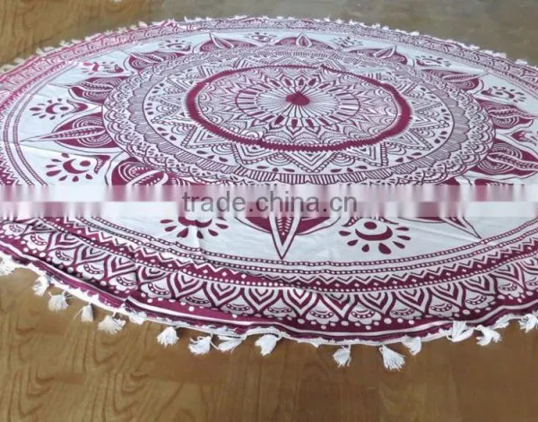 Cotton Round Beach Towel Mandala Turkish Throw Roundies Table Cover photo-4