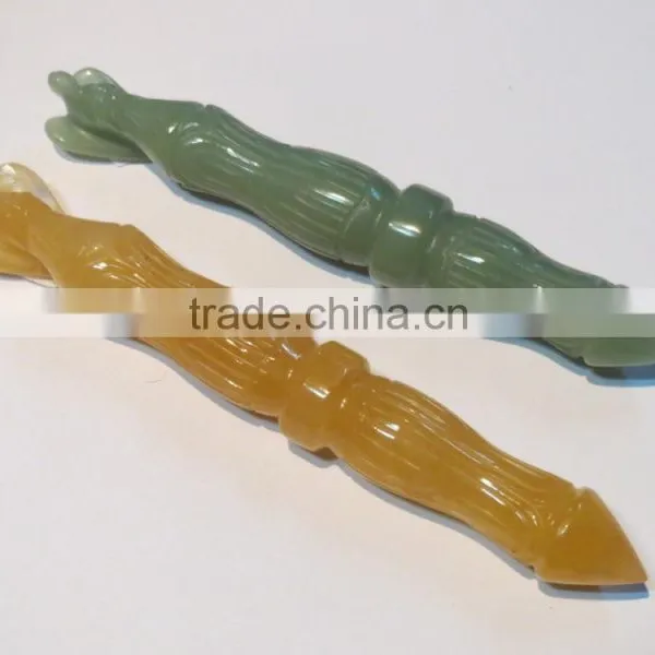 Angel Jade Carved Healing Wands