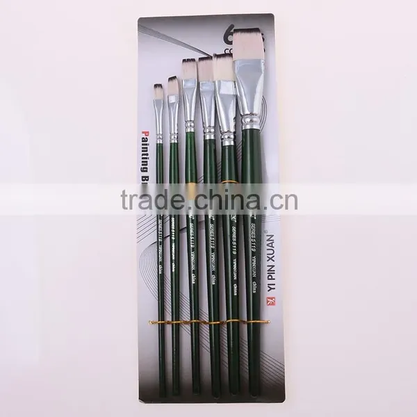 Free Sample 6Pcs High Grade Nylon Hair Wooden Handle Artist Paint Brush Set For Students photo-6
