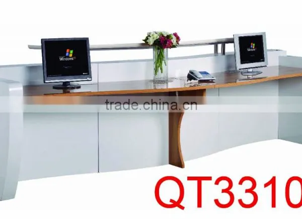 High Quality Tufted Reception Desk for 2 People Mdf Wood Factory Sell Directly QT3310 photo-2