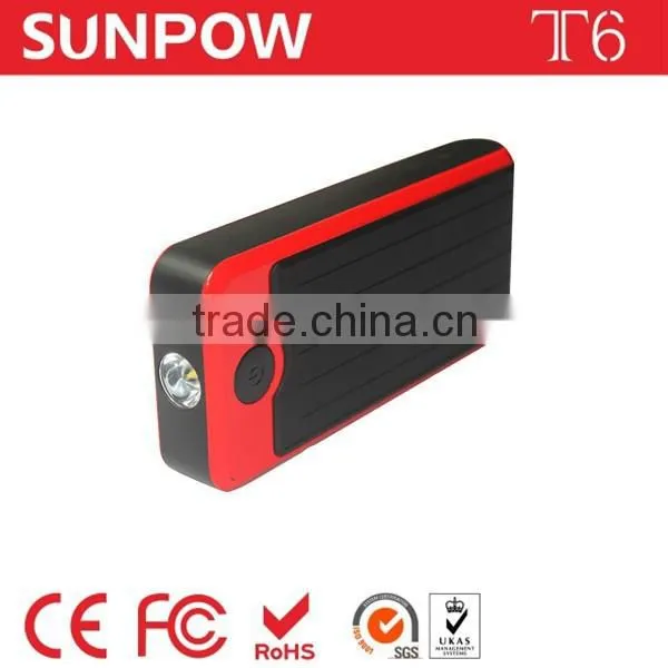 Sunpow 12000mah USA Market Hot Double Usb Portable Power Bank 12v Car Jump Starter With Air Compressor in Car Accessories photo-3