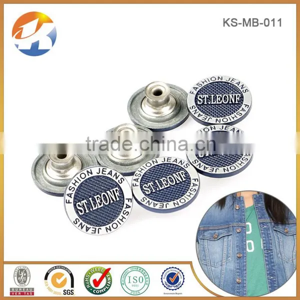 Dark Blue Flat Metal Shank Button photo-5