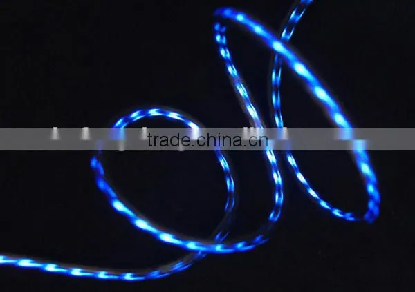 Micro USB 2.0 Running LED Flowing Light USB Data LED Charger Light Cable for Samsung and Other Android Mobile Phones photo-2