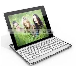 Black White Aluminum Bluetooth Wireless Keyboard Case Cover for Apple New IPad 4 3 2+bluetooth Wireless Keyboard