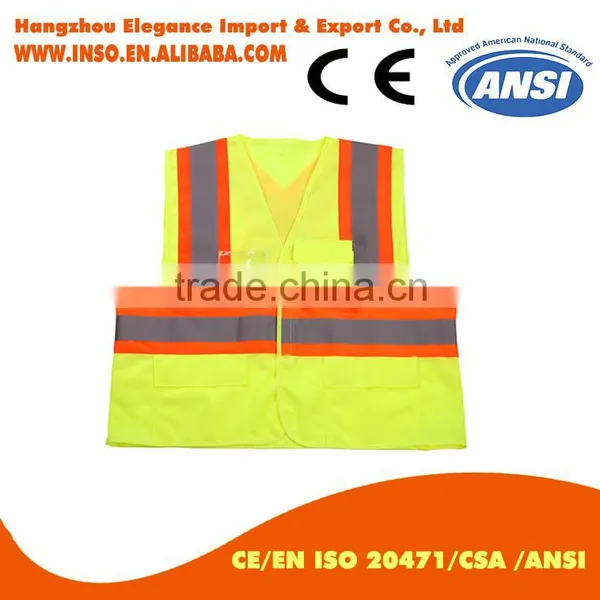 Hot Sell Safety Vest Wholesale Price Lime Color With Pvc Pocket