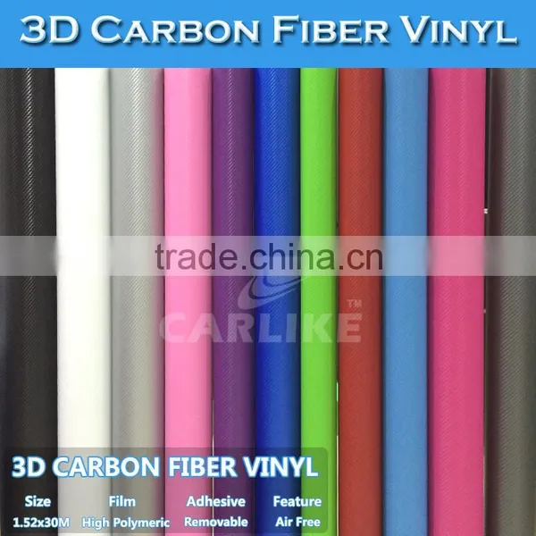 CARLIKE Air Free Colorful Auto Carbon Fiber Film 3D Car Sticker