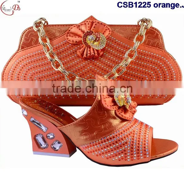 CSB1225 Chowleedee Fasion Latest Fashion Woman Italy Style High Heel Sandal Shoes With Matching Bag photo-2