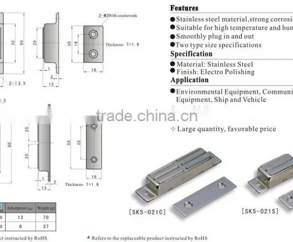 Stainless Steel Magnetic Steel Cabinet Door Catch photo-2