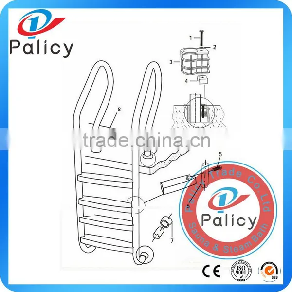 Customized Stainless Steel Material Swimming Pool Ladder ,pool Ladder Step photo-2