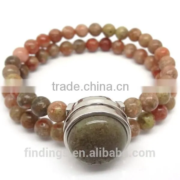 CJ2564 Gemstones Bracelet,push Button Bracelets